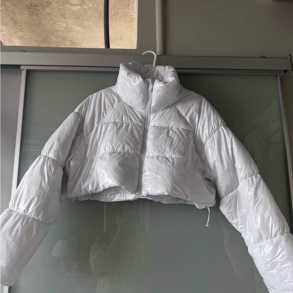 Ashley By 26 International Shiny White Puffer Jacket